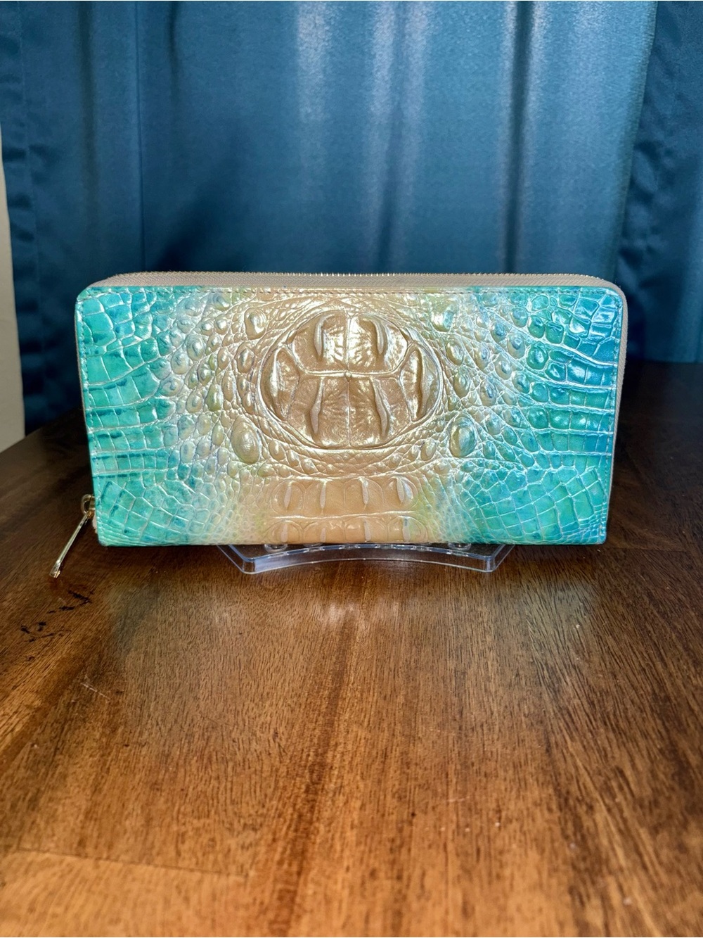 Brahmin GUC Skyler - Ocean Ombré - Travel Wallet/Clutch - FULL Eye - HTF, Rare
